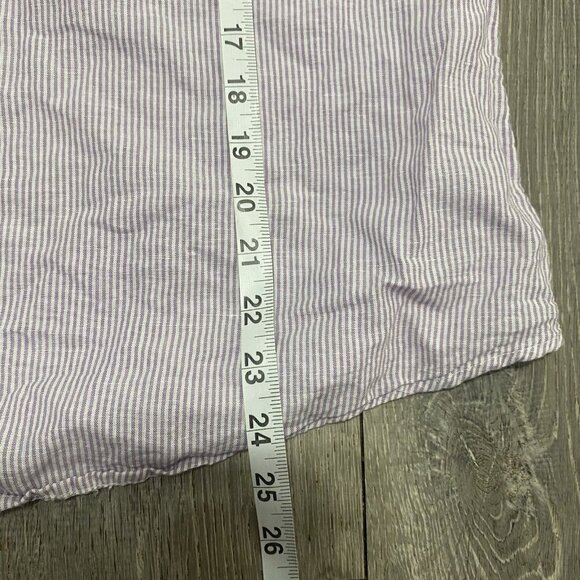 Chico's Women 2 Purple White 12/14 Linen Cotton Striped Tank Top - Picture 4 of 4